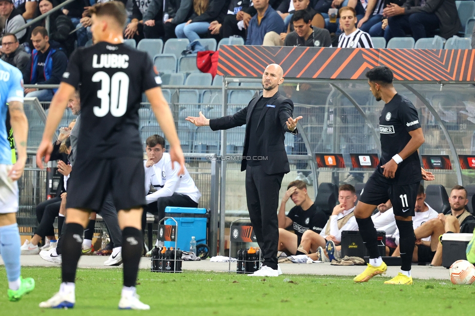 Sturm Graz - Lazio
UEFA Europa League Gruppenphase 3. Spieltag, SK Sturm Graz - SS Lazio, Stadion Liebenau Graz, 06.10.2022. 

Foto zeigt Christian Ilzer (Cheftrainer Sturm)
