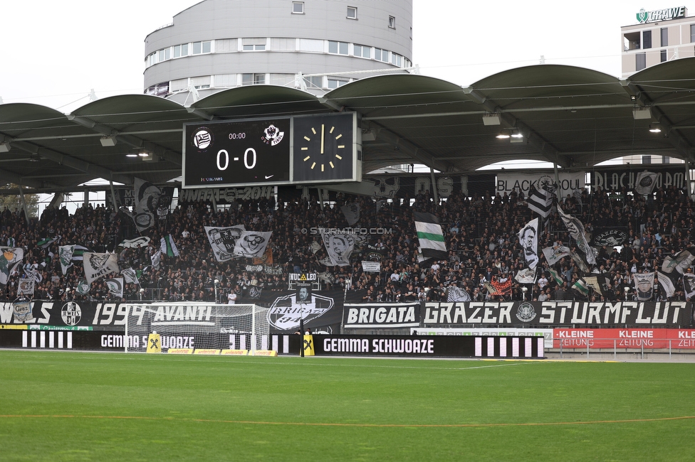 Sturm Graz - Tirol
Oesterreichische Fussball Bundesliga, 11. Runde, SK Sturm Graz - WSG Tirol, Stadion Liebenau Graz, 09.10.2022. 

Foto zeigt Fans von Sturm
