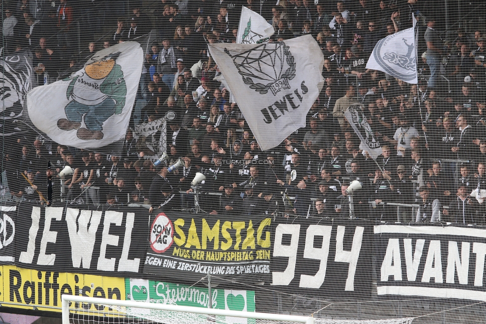 Sturm Graz - Tirol
Oesterreichische Fussball Bundesliga, 11. Runde, SK Sturm Graz - WSG Tirol, Stadion Liebenau Graz, 09.10.2022. 

Foto zeigt Fans von Sturm
Schlüsselwörter: jewels samstag