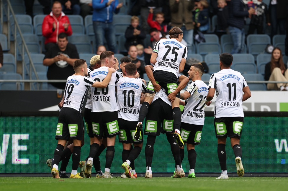 Sturm Graz - Tirol
Oesterreichische Fussball Bundesliga, 11. Runde, SK Sturm Graz - WSG Tirol, Stadion Liebenau Graz, 09.10.2022. 

Foto zeigt Tomi Horvat (Sturm), David Schnegg (Sturm), Otar Kiteishvili (Sturm), Stefan Hierlaender (Sturm), Jusuf Gazibegovic (Sturm) und Manprit Sarkaria (Sturm)
Schlüsselwörter: torjubel