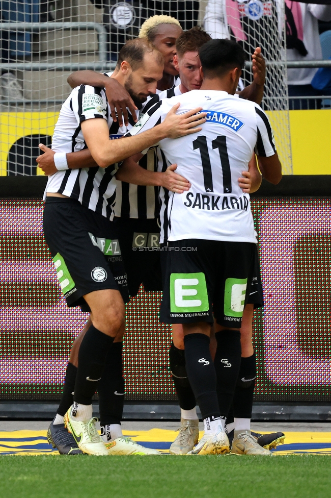 Sturm Graz - Tirol
Oesterreichische Fussball Bundesliga, 11. Runde, SK Sturm Graz - WSG Tirol, Stadion Liebenau Graz, 09.10.2022. 

Foto zeigt David Schnegg (Sturm)
Schlüsselwörter: torjubel