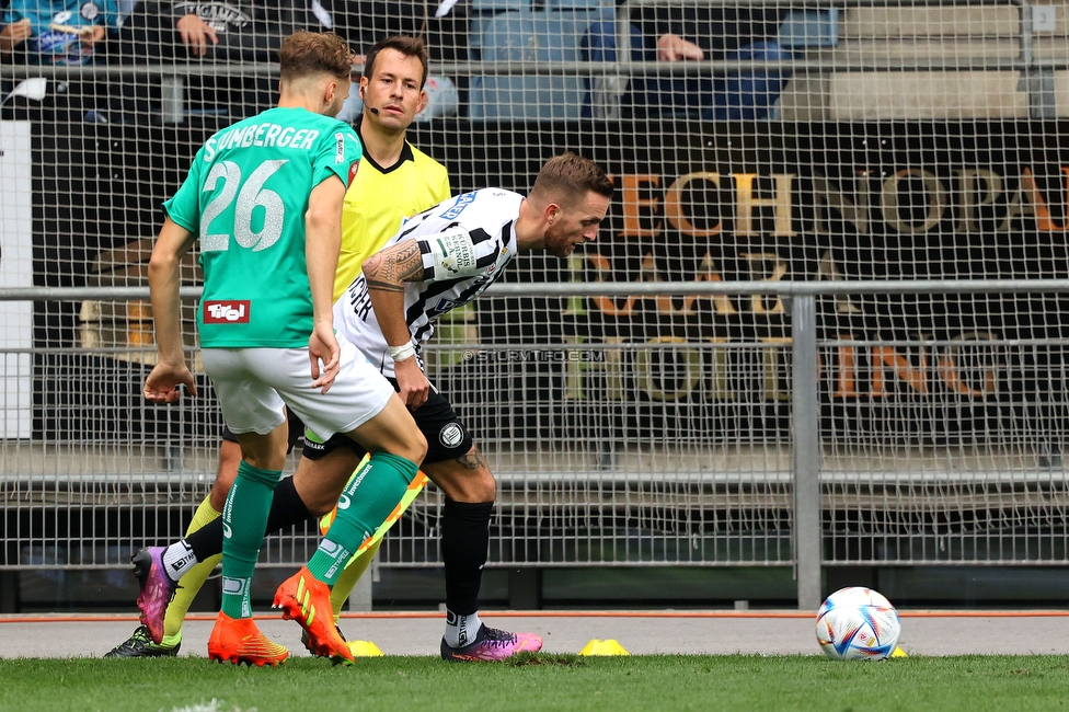 Sturm Graz - Tirol
Oesterreichische Fussball Bundesliga, 11. Runde, SK Sturm Graz - WSG Tirol, Stadion Liebenau Graz, 09.10.2022. 

Foto zeigt Jakob Jantscher (Sturm)
