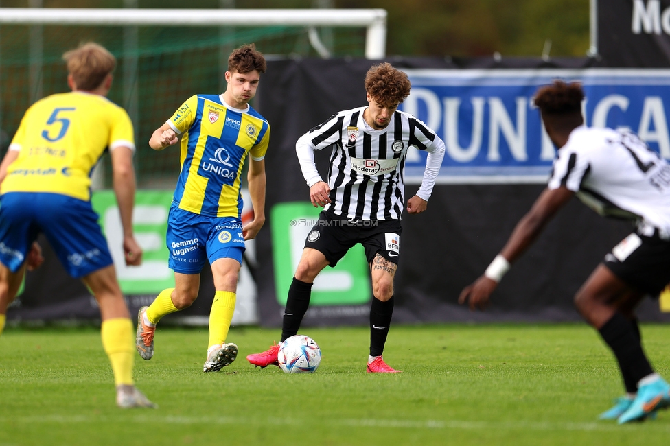 Sturm II - Vienna
Oesterreichische 2. Liga, 11. Runde, SK Sturm Graz II - First Vienna FC 1894, Solarstadion Gleisdorf, 09.10.2022. 

Foto zeigt Christoph Lang (Sturm II)
