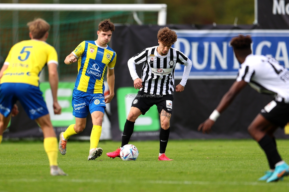 Sturm II - Vienna
Oesterreichische 2. Liga, 11. Runde, SK Sturm Graz II - First Vienna FC 1894, Solarstadion Gleisdorf, 09.10.2022. 

Foto zeigt Christoph Lang (Sturm II)
