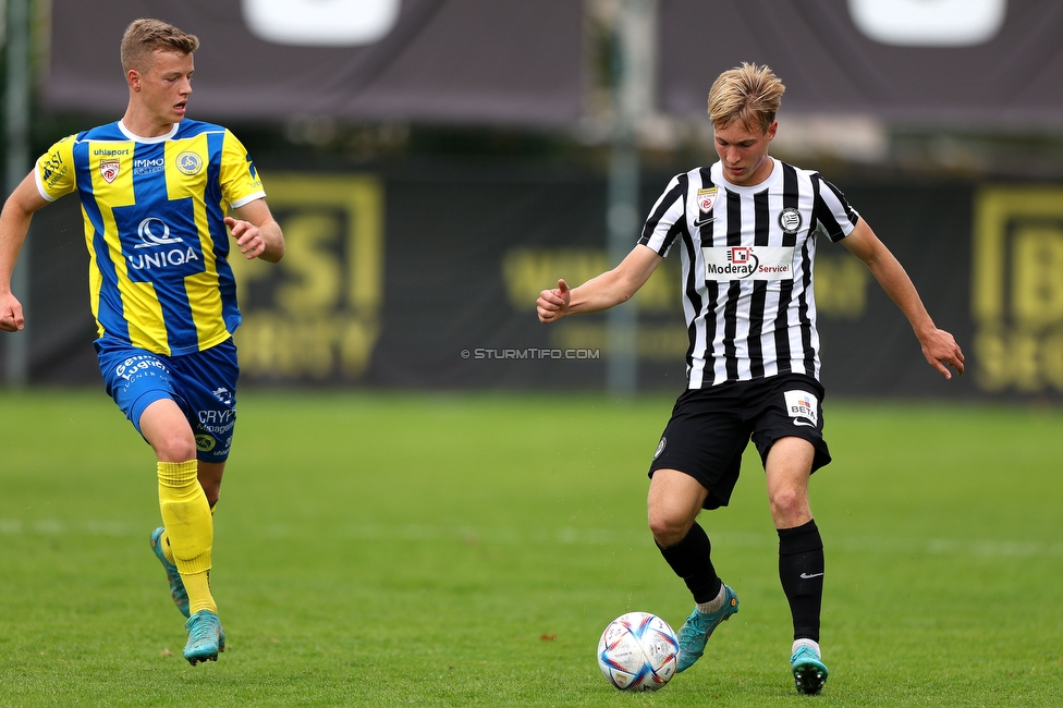 Sturm II - Vienna
Oesterreichische 2. Liga, 11. Runde, SK Sturm Graz II - First Vienna FC 1894, Solarstadion Gleisdorf, 09.10.2022. 

Foto zeigt Samuel Stueckler (Sturm II)
