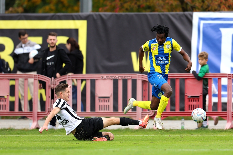 Sturm II - Vienna
Oesterreichische 2. Liga, 11. Runde, SK Sturm Graz II - First Vienna FC 1894, Solarstadion Gleisdorf, 09.10.2022. 

Foto zeigt Sandro Ingolitsch (Sturm II)
