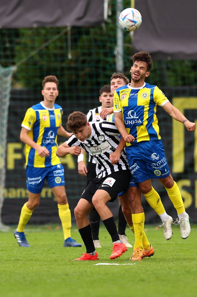 Sturm II - Vienna
Oesterreichische 2. Liga, 11. Runde, SK Sturm Graz II - First Vienna FC 1894, Solarstadion Gleisdorf, 09.10.2022. 

Foto zeigt Moritz Wels (Sturm II)
