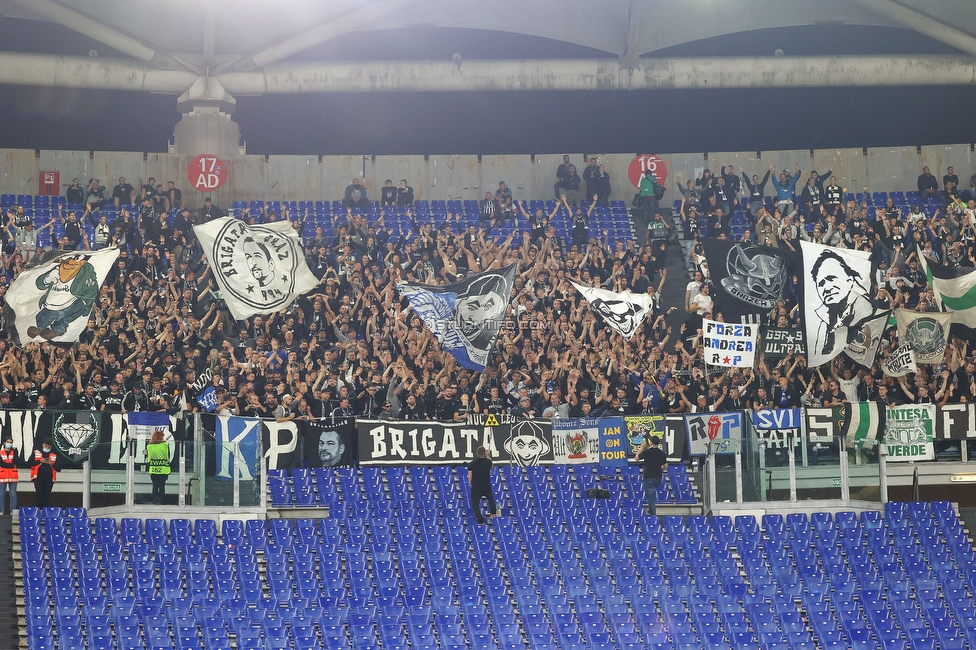 Lazio - Sturm Graz
UEFA Europa League Gruppenphase 4. Spieltag, SS Lazio - SK Sturm Graz, Stadio Olimpico Rom, 13.10.2022. 

Foto zeigt Fans von Sturm
