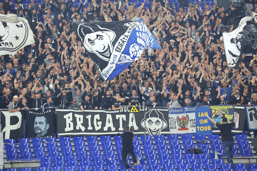 Lazio - Sturm Graz
UEFA Europa League Gruppenphase 4. Spieltag, SS Lazio - SK Sturm Graz, Stadio Olimpico Rom, 13.10.2022. 

Foto zeigt Fans von Sturm
Schlüsselwörter: brigata