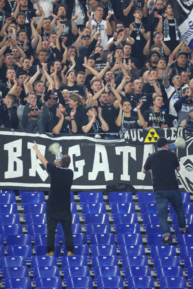 Lazio - Sturm Graz
UEFA Europa League Gruppenphase 4. Spieltag, SS Lazio - SK Sturm Graz, Stadio Olimpico Rom, 13.10.2022. 

Foto zeigt Fans von Sturm
Schlüsselwörter: brigata