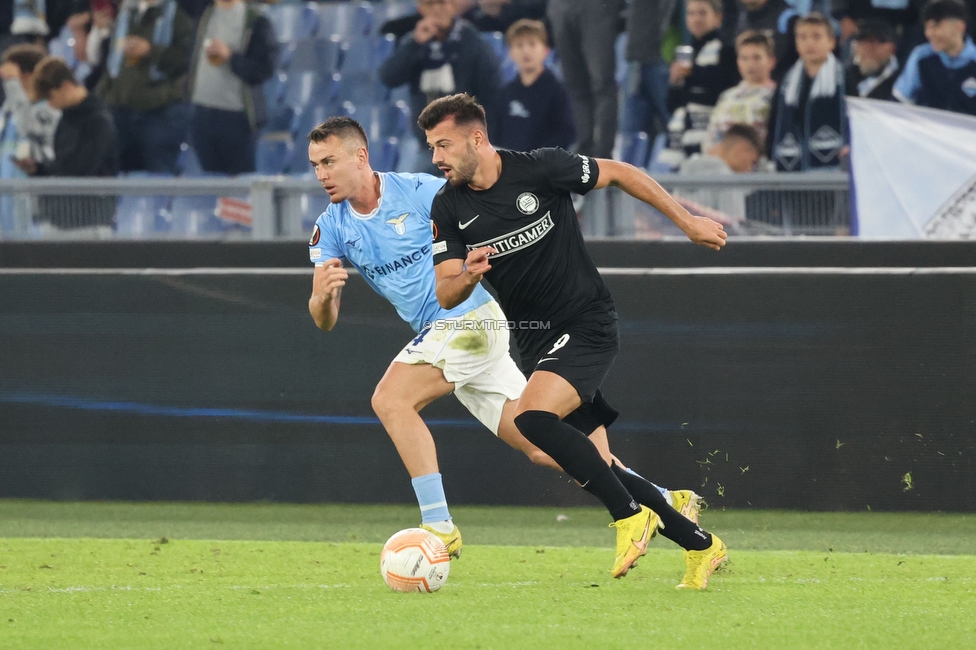 Lazio - Sturm Graz
UEFA Europa League Gruppenphase 4. Spieltag, SS Lazio - SK Sturm Graz, Stadio Olimpico Rom, 13.10.2022. 

Foto zeigt Albian Ajeti (Sturm)
