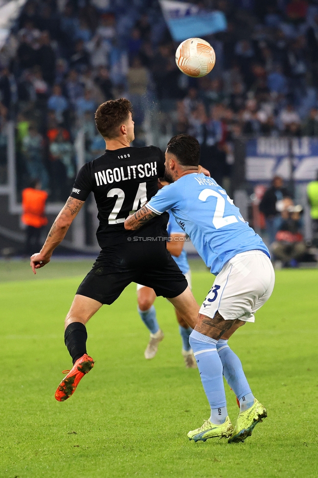 Lazio - Sturm Graz
UEFA Europa League Gruppenphase 4. Spieltag, SS Lazio - SK Sturm Graz, Stadio Olimpico Rom, 13.10.2022. 

Foto zeigt Sandro Ingolitsch (Sturm)
