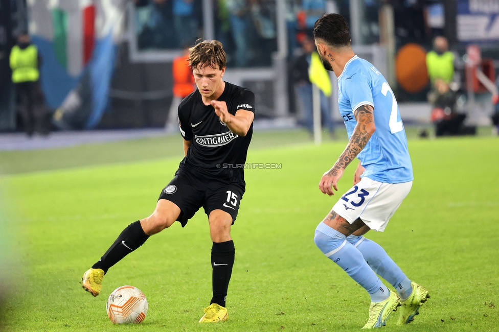 Lazio - Sturm Graz
UEFA Europa League Gruppenphase 4. Spieltag, SS Lazio - SK Sturm Graz, Stadio Olimpico Rom, 13.10.2022. 

Foto zeigt William Boeving (Sturm)
