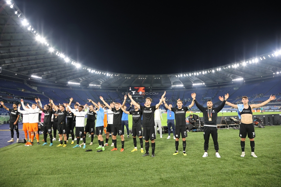 Lazio - Sturm Graz
UEFA Europa League Gruppenphase 4. Spieltag, SS Lazio - SK Sturm Graz, Stadio Olimpico Rom, 13.10.2022. 

Foto zeigt die Mannschaft von Sturm
