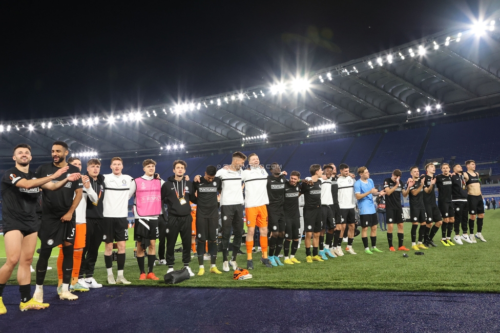 Lazio - Sturm Graz
UEFA Europa League Gruppenphase 4. Spieltag, SS Lazio - SK Sturm Graz, Stadio Olimpico Rom, 13.10.2022. 

Foto zeigt die Mannschaft von Sturm
