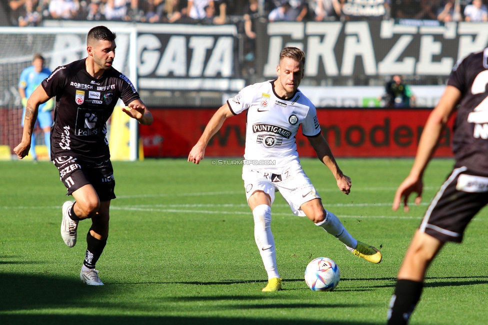 Sturm Graz - Wolfsberg
Oesterreichische Fussball Bundesliga, 12. Runde, SK Sturm Graz - Wolfsberger AC, Stadion Liebenau Graz, 16.10.2022. 

Foto zeigt Tomi Horvat (Sturm)
