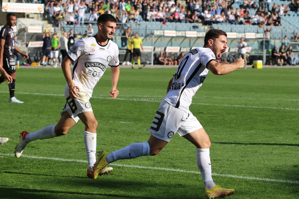 Sturm Graz - Wolfsberg
Oesterreichische Fussball Bundesliga, 12. Runde, SK Sturm Graz - Wolfsberger AC, Stadion Liebenau Graz, 16.10.2022. 

Foto zeigt Alexandar Borkovic (Sturm) und Otar Kiteishvili (Sturm)
