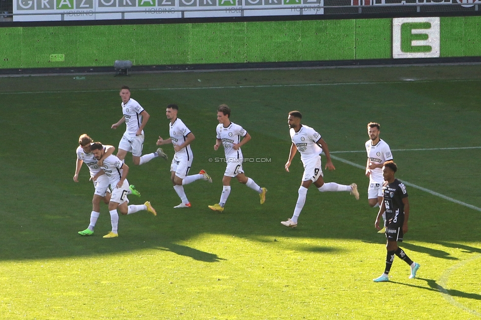 Sturm Graz - Wolfsberg
Oesterreichische Fussball Bundesliga, 12. Runde, SK Sturm Graz - Wolfsberger AC, Stadion Liebenau Graz, 16.10.2022. 

Foto zeigt die Mannschaft von Sturm
Schlüsselwörter: torjubel