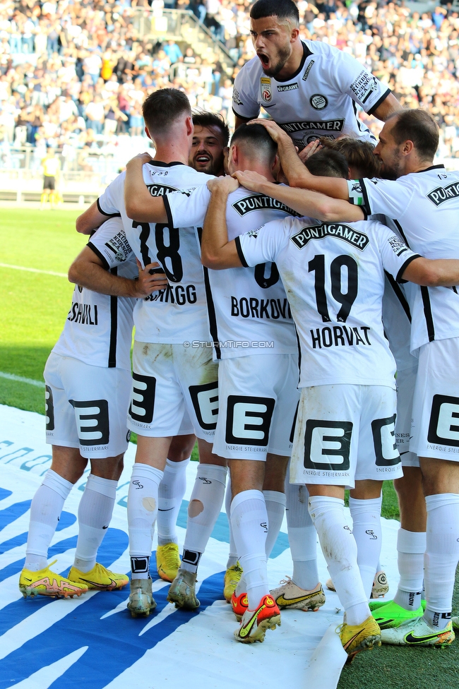 Sturm Graz - Wolfsberg
Oesterreichische Fussball Bundesliga, 12. Runde, SK Sturm Graz - Wolfsberger AC, Stadion Liebenau Graz, 16.10.2022. 

Foto zeigt die Mannschaft von Sturm
