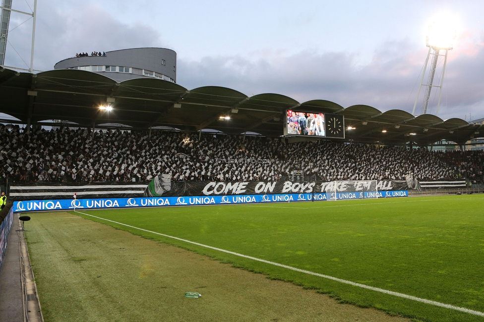 GAK - Sturm Graz
OEFB Cup, 3. Runde, Grazer AK 1902 - SK Sturm Graz, Stadion Liebenau Graz, 19.10.2022. 

Foto zeigt Fans von Sturm mit einer Choreografie
