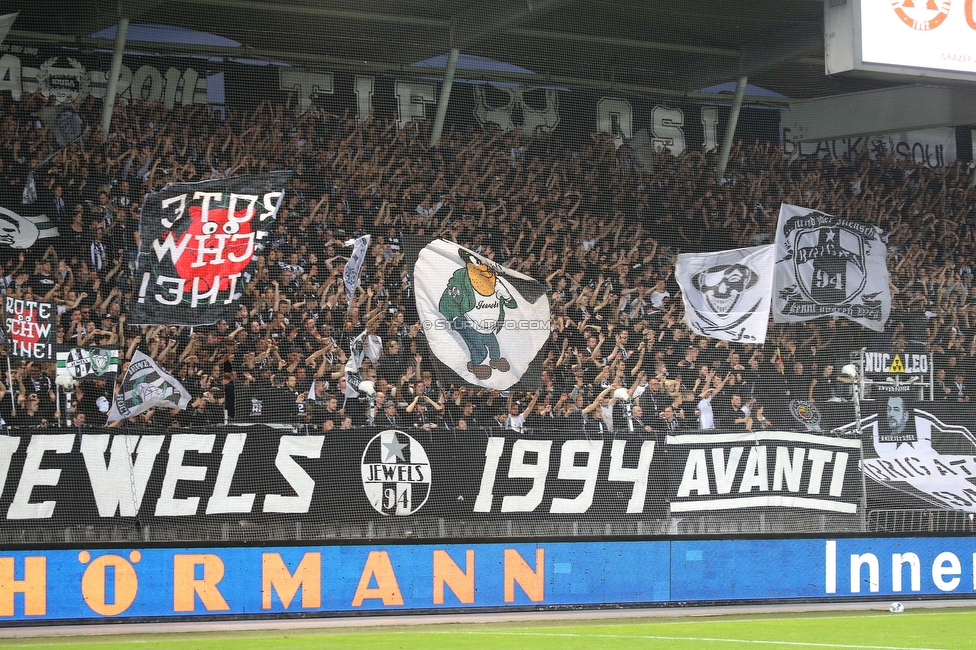 GAK - Sturm Graz
OEFB Cup, 3. Runde, Grazer AK 1902 - SK Sturm Graz, Stadion Liebenau Graz, 19.10.2022. 

Foto zeigt Fans von Sturm
