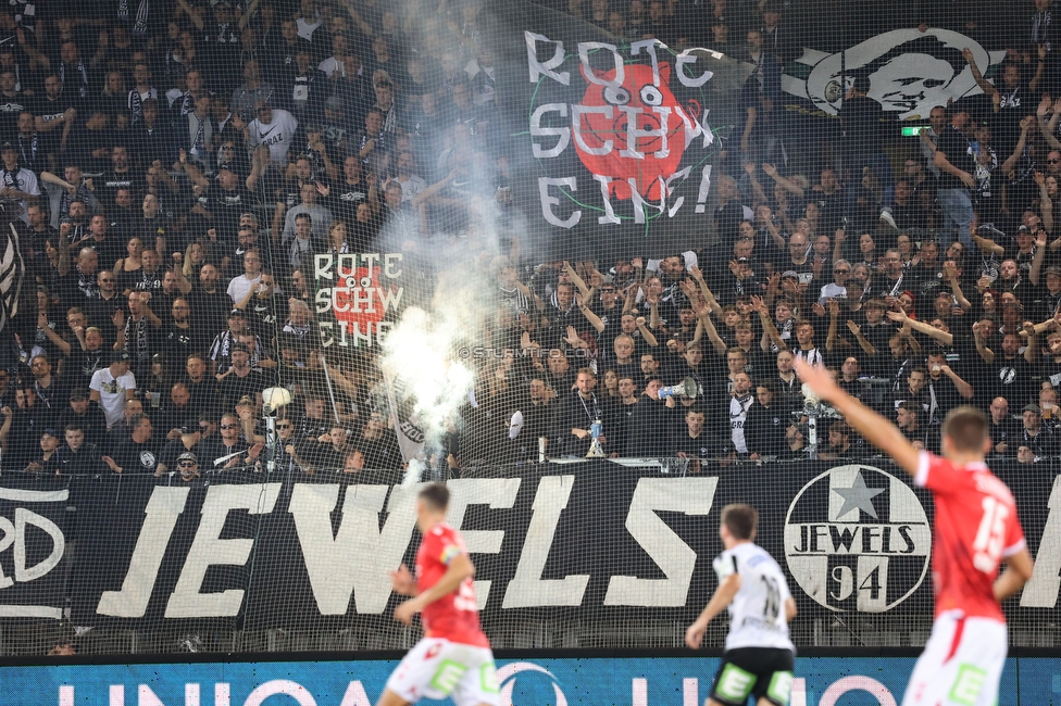 GAK - Sturm Graz
OEFB Cup, 3. Runde, Grazer AK 1902 - SK Sturm Graz, Stadion Liebenau Graz, 19.10.2022. 

Foto zeigt Fans von Sturm
Schlüsselwörter: jewels