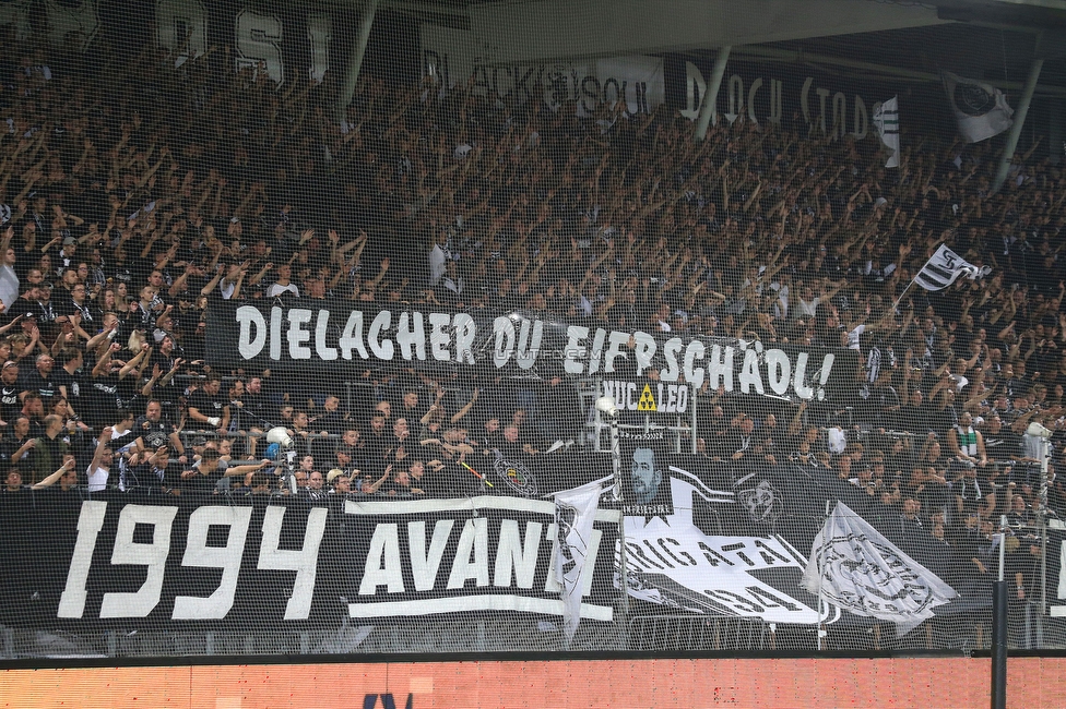 GAK - Sturm Graz
OEFB Cup, 3. Runde, Grazer AK 1902 - SK Sturm Graz, Stadion Liebenau Graz, 19.10.2022. 

Foto zeigt Fans von Sturm mit einem Spruchband

