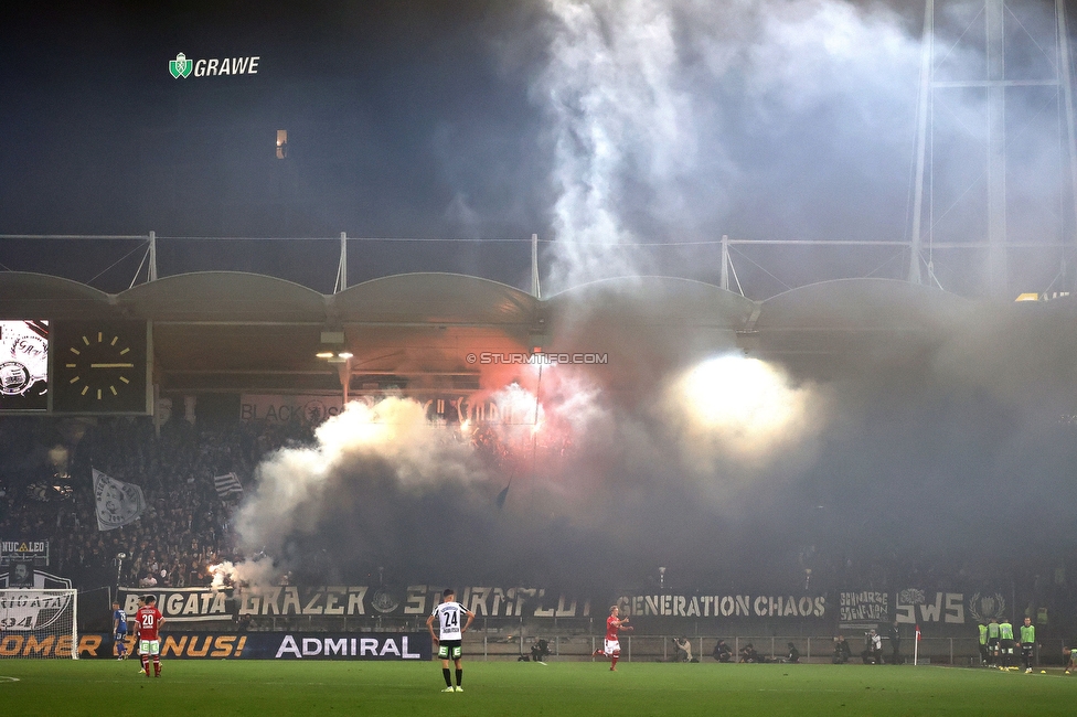 GAK - Sturm Graz
OEFB Cup, 3. Runde, Grazer AK 1902 - SK Sturm Graz, Stadion Liebenau Graz, 19.10.2022. 

Foto zeigt Fans von Sturm
