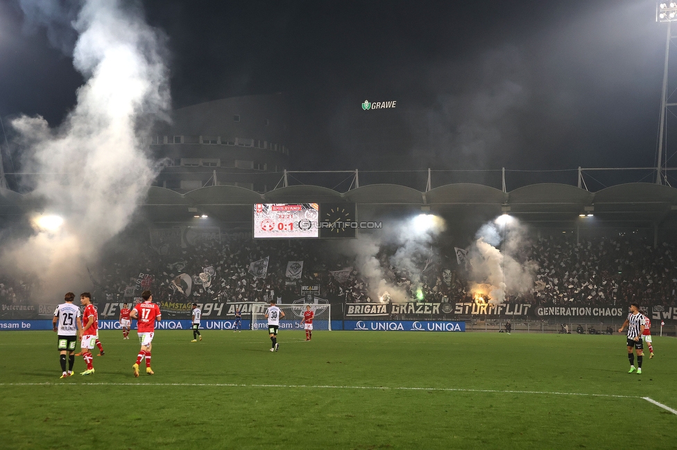 GAK - Sturm Graz
OEFB Cup, 3. Runde, Grazer AK 1902 - SK Sturm Graz, Stadion Liebenau Graz, 19.10.2022. 

Foto zeigt Fans von Sturm
Schlüsselwörter: sturmflut pyrotechnik