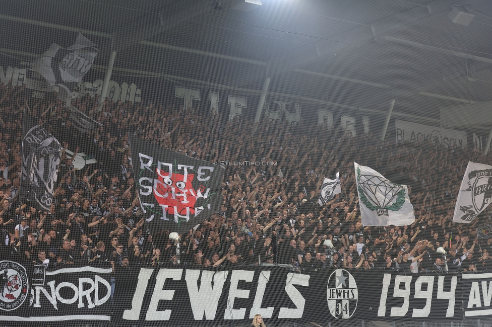 GAK - Sturm Graz
OEFB Cup, 3. Runde, Grazer AK 1902 - SK Sturm Graz, Stadion Liebenau Graz, 19.10.2022. 

Foto zeigt Fans von Sturm
Schlüsselwörter: jewels