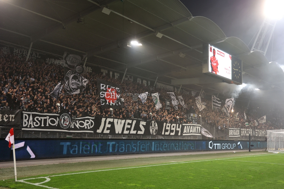 GAK - Sturm Graz
OEFB Cup, 3. Runde, Grazer AK 1902 - SK Sturm Graz, Stadion Liebenau Graz, 19.10.2022. 

Foto zeigt Fans von Sturm
