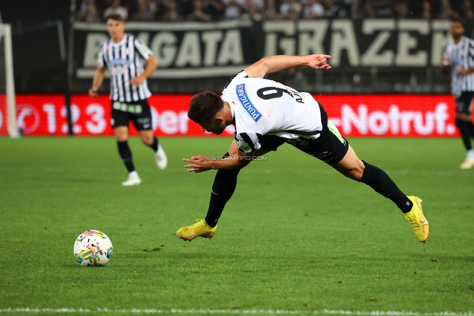 GAK - Sturm Graz
OEFB Cup, 3. Runde, Grazer AK 1902 - SK Sturm Graz, Stadion Liebenau Graz, 19.10.2022. 

Foto zeigt Albian Ajeti (Sturm)
