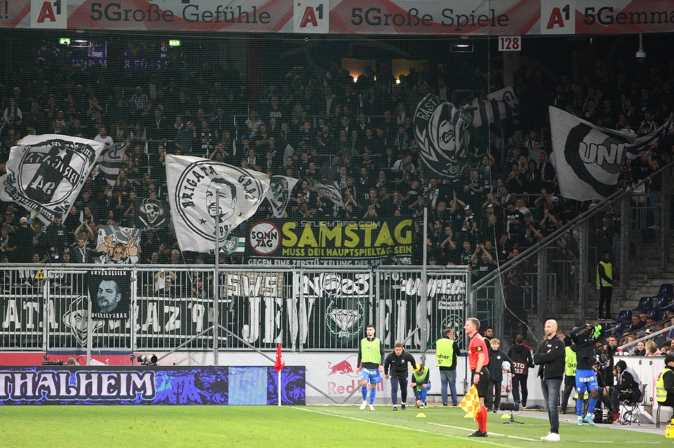 Salzburg - Sturm Graz
Oesterreichische Fussball Bundesliga, 13. Runde, FC Red Bull Salzburg - SK Sturm Graz, Red Bull Arena Salzburg, 22.10.2022. 

Foto zeigt Fans von Sturm
Schlüsselwörter: samstag