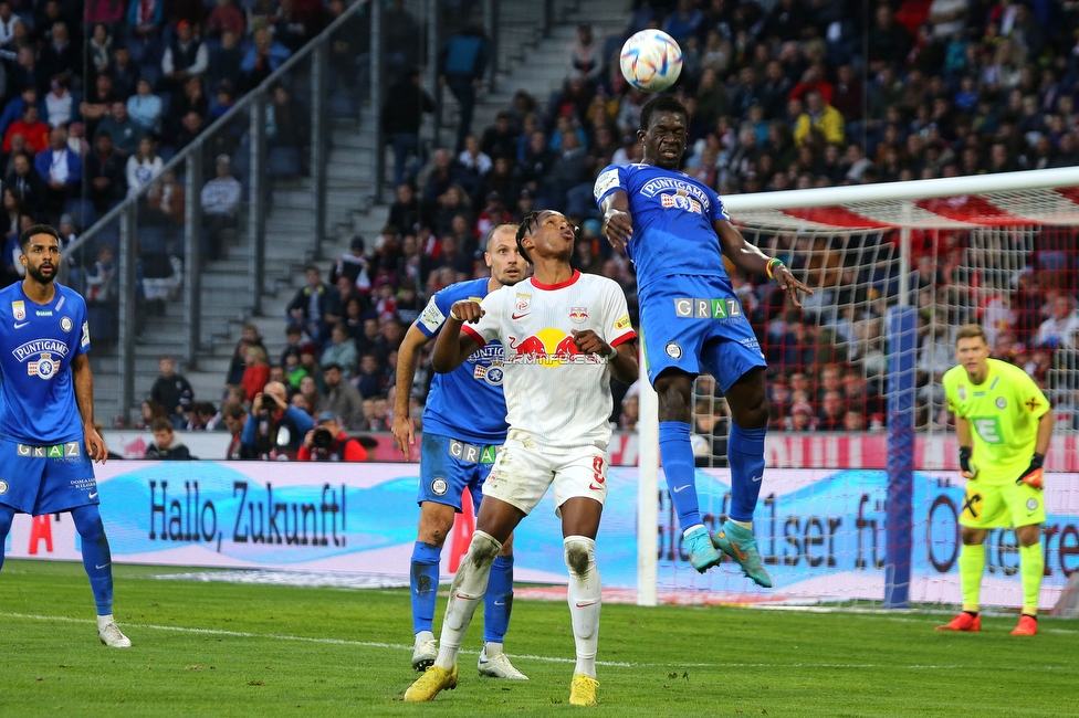 Salzburg - Sturm Graz
Oesterreichische Fussball Bundesliga, 13. Runde, FC Red Bull Salzburg - SK Sturm Graz, Red Bull Arena Salzburg, 22.10.2022. 

Foto zeigt Amadou Dante (Sturm)
