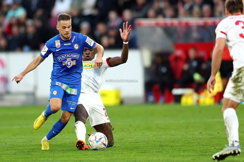 Salzburg - Sturm Graz
Oesterreichische Fussball Bundesliga, 13. Runde, FC Red Bull Salzburg - SK Sturm Graz, Red Bull Arena Salzburg, 22.10.2022. 

Foto zeigt Tomi Horvat (Sturm)
