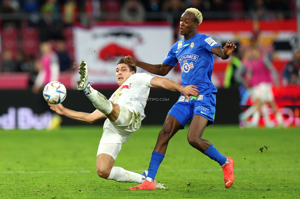 Salzburg - Sturm Graz
Oesterreichische Fussball Bundesliga, 13. Runde, FC Red Bull Salzburg - SK Sturm Graz, Red Bull Arena Salzburg, 22.10.2022. 

Foto zeigt Emanuel Emegha (Sturm)
