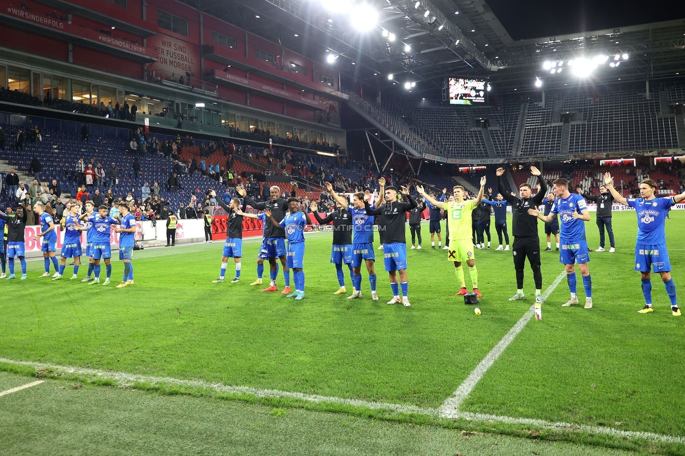 Salzburg - Sturm Graz
Oesterreichische Fussball Bundesliga, 13. Runde, FC Red Bull Salzburg - SK Sturm Graz, Red Bull Arena Salzburg, 22.10.2022. 

Foto zeigt die Mannschaft von Sturm
