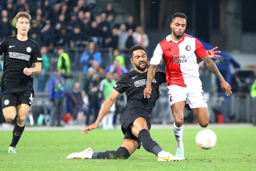 Sturm Graz - Feyenoord
UEFA Europa League Gruppenphase 5. Spieltag, SK Sturm Graz - Feyenoord Rotterdam, Stadion Liebenau Graz, 27.10.2022. 

Foto zeigt Gregory Wuethrich (Sturm)
