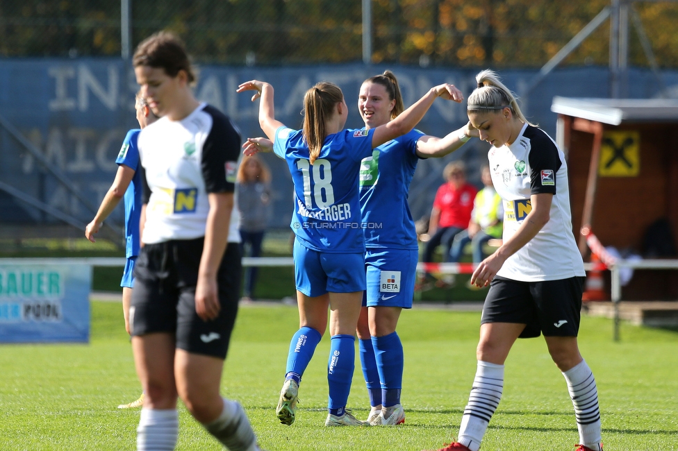 Altenmarkt - Sturm Graz
OEFB Frauen Bundesliga, 8. Runde, SKV Altenmarkt - SK Sturm Graz, Sportplatz Altenmarkt-Tr. SKV, 29.10.2022. 

Foto zeigt Anna Maria Wirnsberger (Sturm Damen) und Julia Matuschewski (Sturm Damen)
