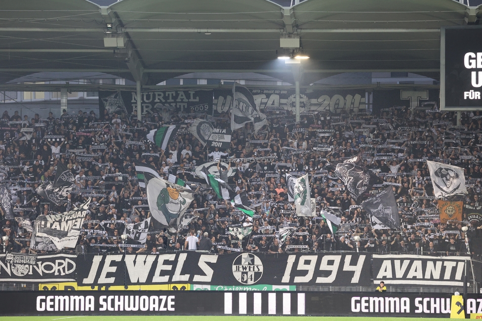 Sturm Graz - Ried
Oesterreichische Fussball Bundesliga, 14. Runde, SK Sturm Graz - SV Ried, Stadion Liebenau Graz, 30.10.2022. 

Foto zeigt Fans von Sturm
Schlüsselwörter: schals jewels