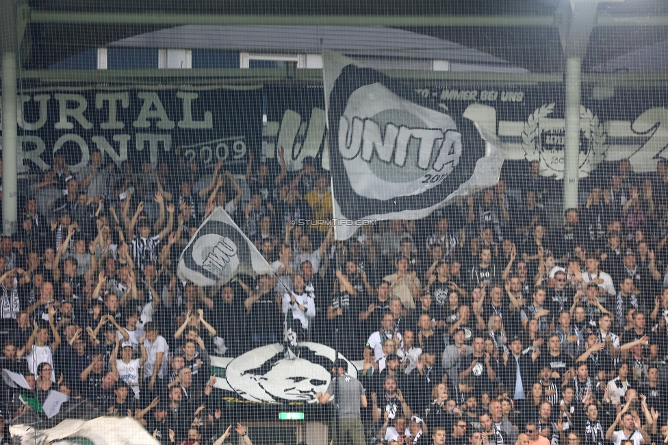 Sturm Graz - Ried
Oesterreichische Fussball Bundesliga, 14. Runde, SK Sturm Graz - SV Ried, Stadion Liebenau Graz, 30.10.2022. 

Foto zeigt Fans von Sturm
Schlüsselwörter: unita