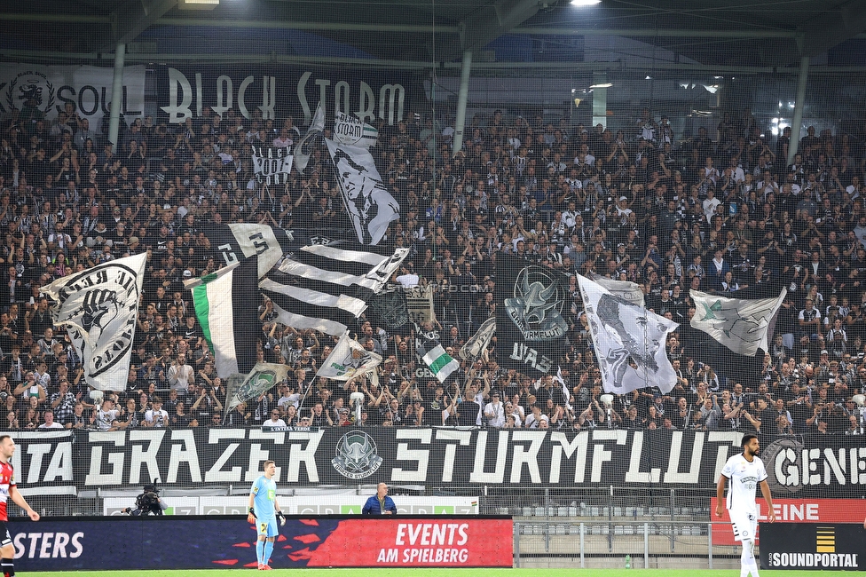 Sturm Graz - Ried
Oesterreichische Fussball Bundesliga, 14. Runde, SK Sturm Graz - SV Ried, Stadion Liebenau Graz, 30.10.2022. 

Foto zeigt Fans von Sturm
Schlüsselwörter: sturmflut