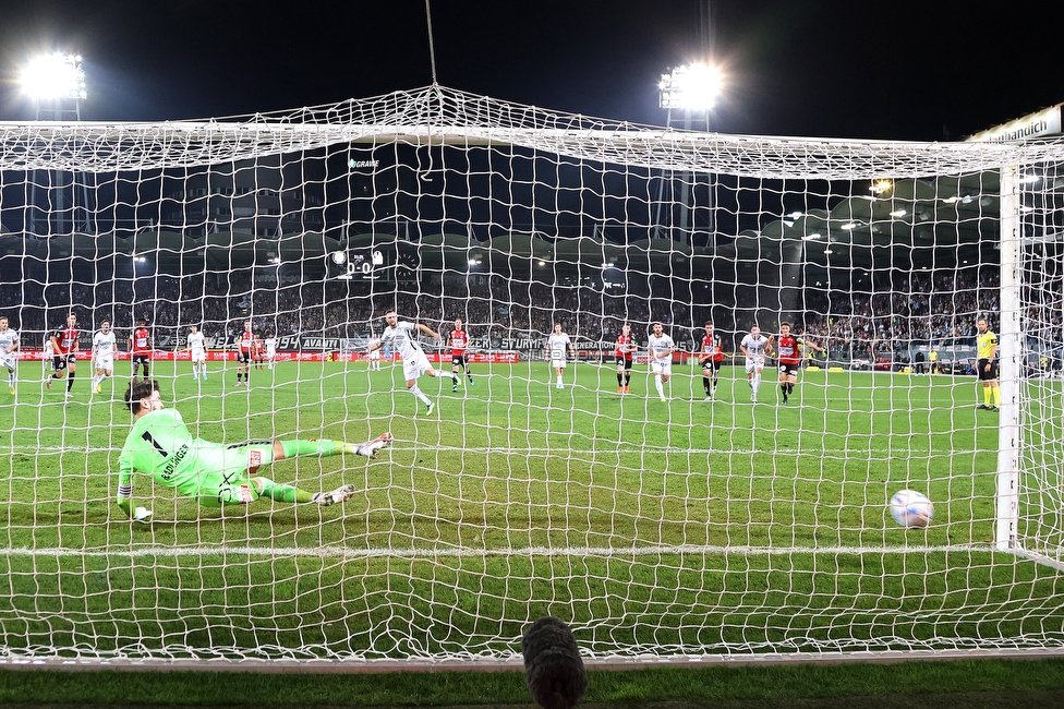 Sturm Graz - Ried
Oesterreichische Fussball Bundesliga, 14. Runde, SK Sturm Graz - SV Ried, Stadion Liebenau Graz, 30.10.2022. 

Foto zeigt Jakob Jantscher (Sturm)
Schlüsselwörter: elfmeter tor