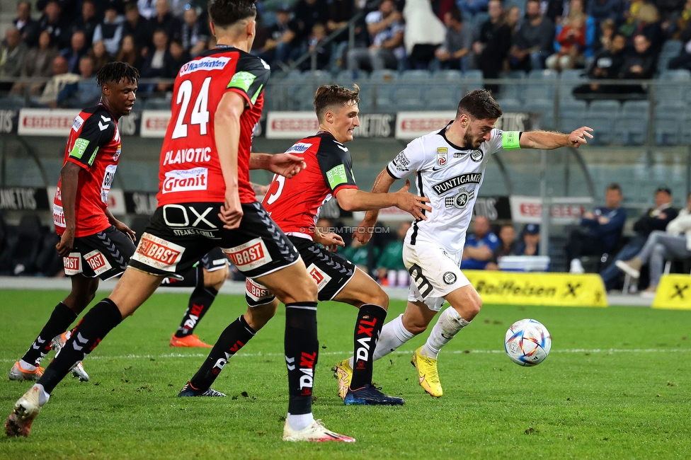 Sturm Graz - Ried
Oesterreichische Fussball Bundesliga, 14. Runde, SK Sturm Graz - SV Ried, Stadion Liebenau Graz, 30.10.2022. 

Foto zeigt Otar Kiteishvili (Sturm)
