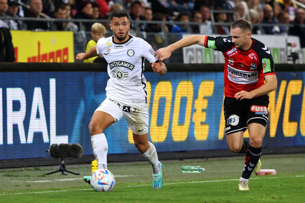 Sturm Graz - Ried
Oesterreichische Fussball Bundesliga, 14. Runde, SK Sturm Graz - SV Ried, Stadion Liebenau Graz, 30.10.2022. 

Foto zeigt Jusuf Gazibegovic (Sturm)
