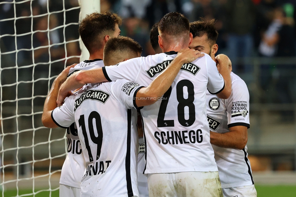 Sturm Graz - Ried
Oesterreichische Fussball Bundesliga, 14. Runde, SK Sturm Graz - SV Ried, Stadion Liebenau Graz, 30.10.2022. 

Foto zeigt Tomi Horvat (Sturm), David Schnegg (Sturm) und Albian Ajeti (Sturm)
Schlüsselwörter: torjubel