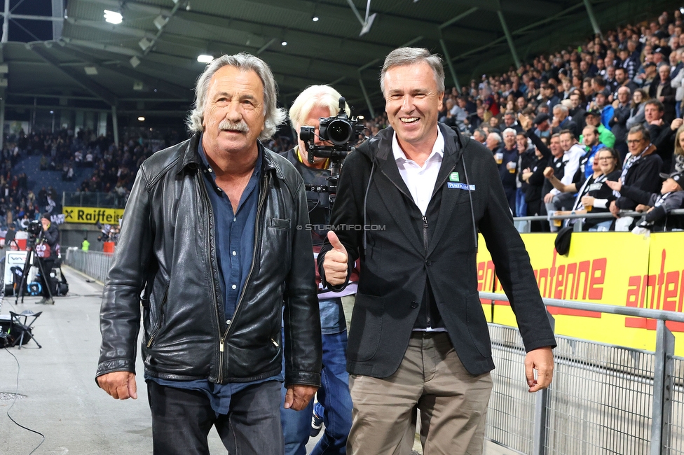 Sturm Graz - Ried
Oesterreichische Fussball Bundesliga, 14. Runde, SK Sturm Graz - SV Ried, Stadion Liebenau Graz, 30.10.2022. 

Foto zeigt Gert Steinbaecker (STS) und Christian Jauk (Praesident Sturm)
