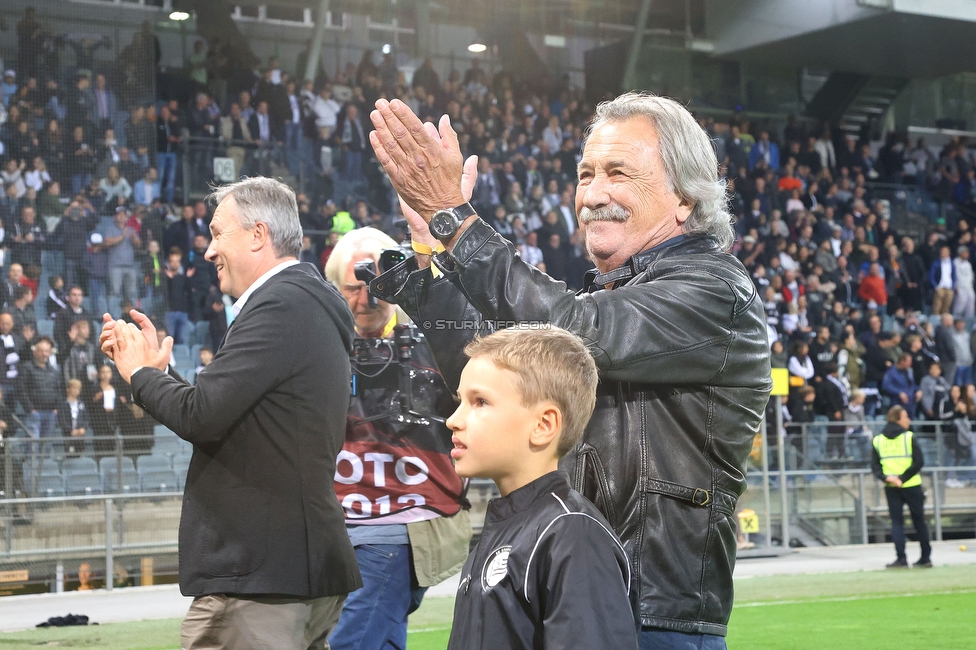 Sturm Graz - Ried
Oesterreichische Fussball Bundesliga, 14. Runde, SK Sturm Graz - SV Ried, Stadion Liebenau Graz, 30.10.2022. 

Foto zeigt Christian Jauk (Praesident Sturm) und Gert Steinbaecker (STS)
