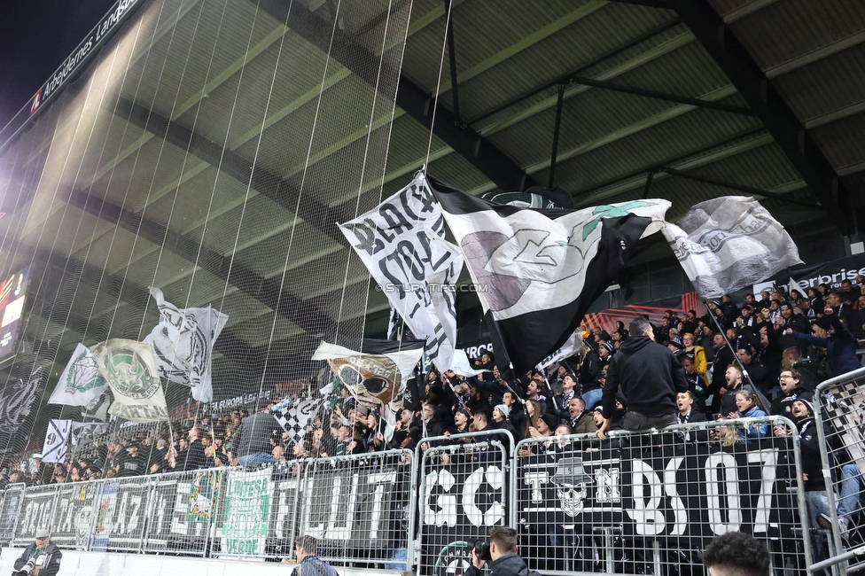 Midtjylland - Sturm Graz
UEFA Europa League Gruppenphase 6. Spieltag, FC Midtjylland - SK Sturm Graz, Arena Herning, 03.11.2022. 

Foto zeigt Fans von Sturm
