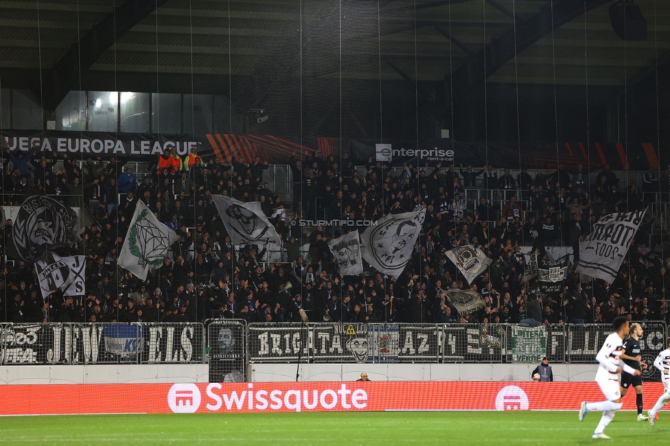 Midtjylland - Sturm Graz
UEFA Europa League Gruppenphase 6. Spieltag, FC Midtjylland - SK Sturm Graz, Arena Herning, 03.11.2022. 

Foto zeigt Fans von Sturm
